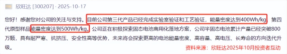 欣旺达推出新一代固态电池，能量密度达400Wh/kg